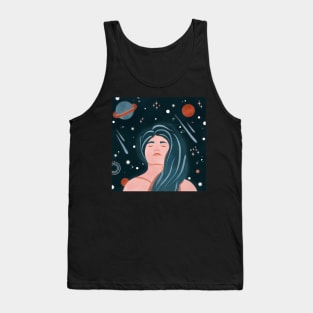 Space Queen Illustration Tank Top